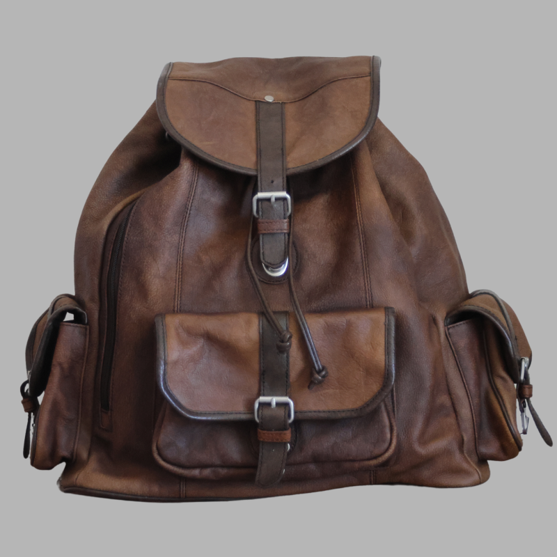 Unbranded Leather Rucksack/Backpack Brown