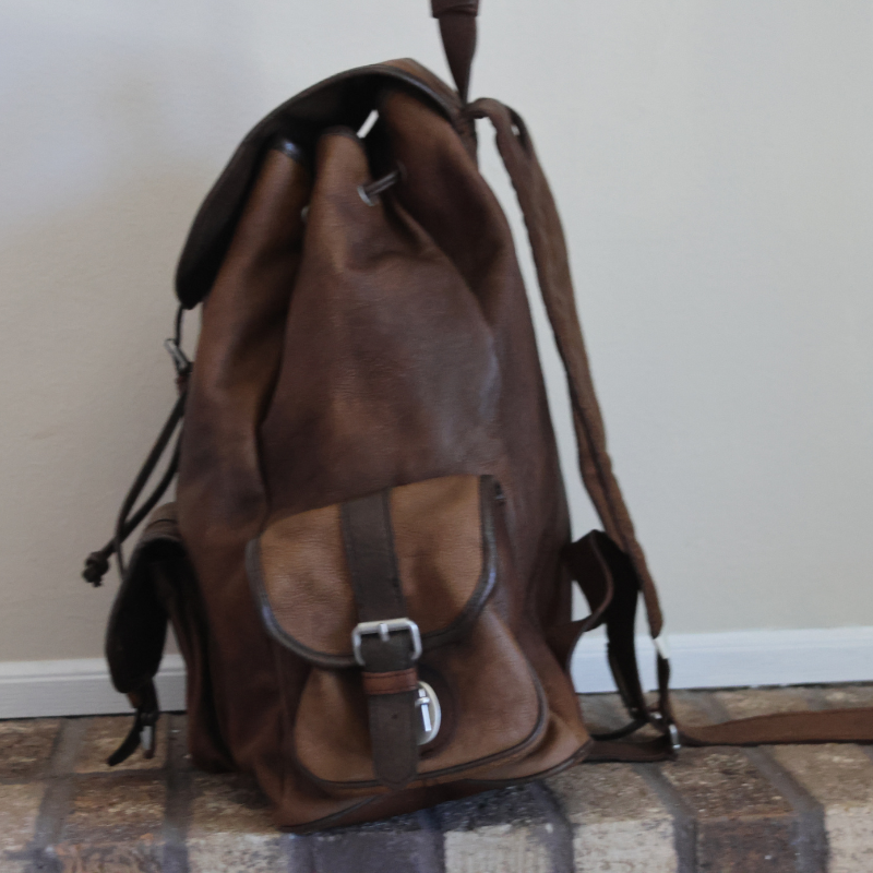 Unbranded Leather Rucksack/Backpack Brown