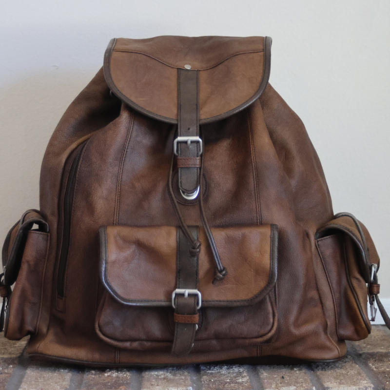 Unbranded Leather Rucksack/Backpack Brown
