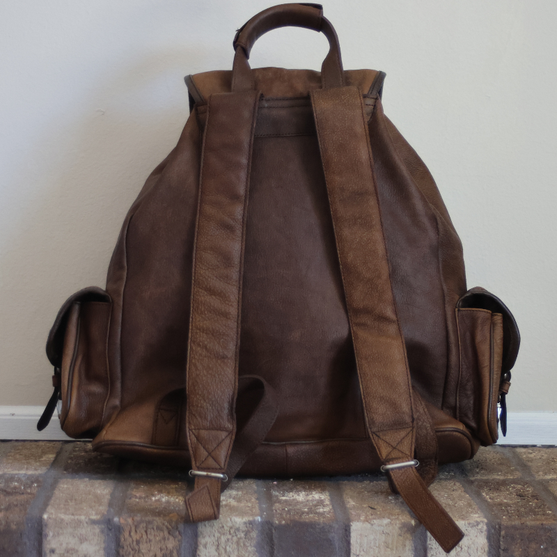 Unbranded Leather Rucksack/Backpack Brown