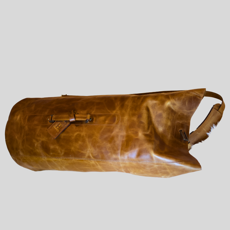 Hides Leather Full-Grain Leather Military Duffle 33L Rucksack