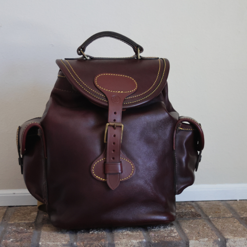 HandMade Full Grain Leather Backpack Burgandy