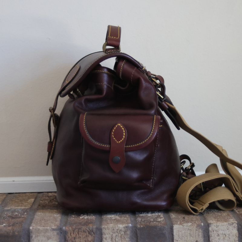 HandMade Full Grain Leather Backpack Burgandy