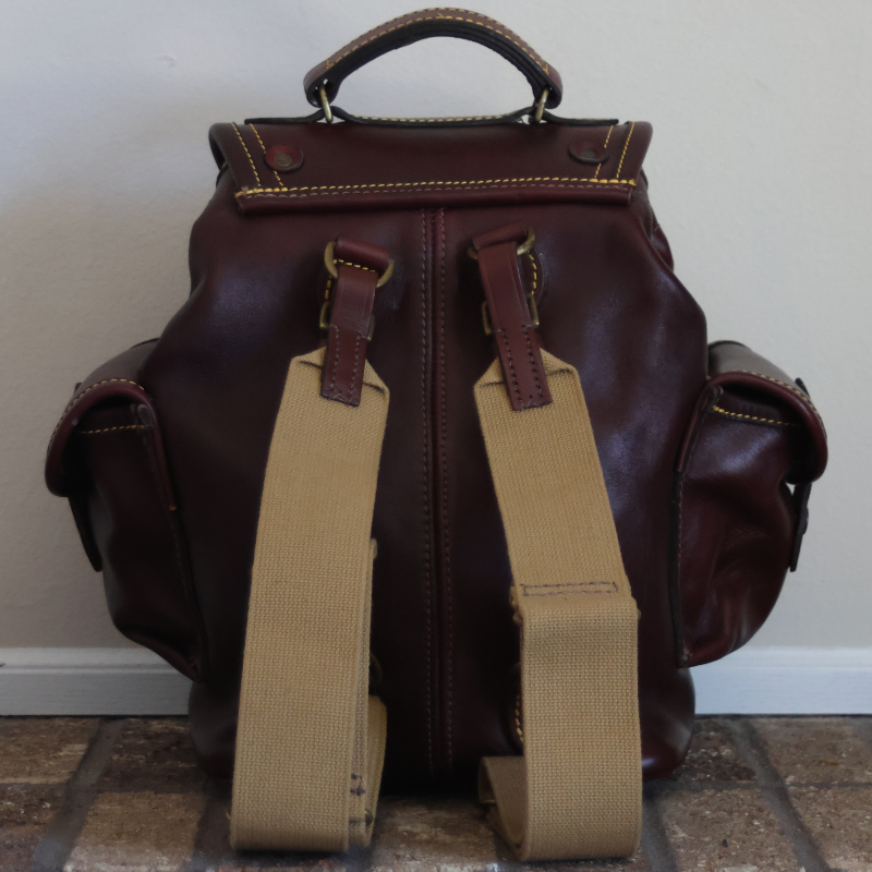 HandMade Full Grain Leather Backpack Burgandy