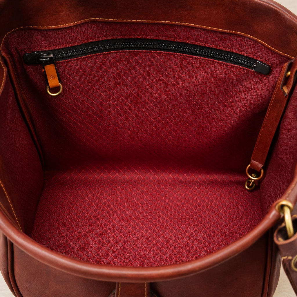 JW Hume Vintage Brown Leather Crossbody Bag | Full Grain Saddle Bag | Handmade USA Heritage Leather Purse