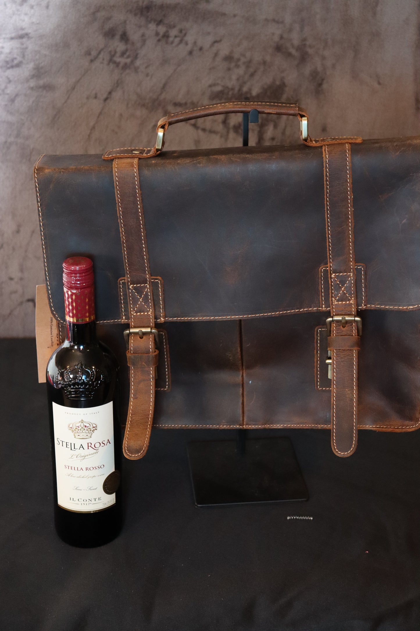 Beautiful Leather Messenger Bag Distressed Looking