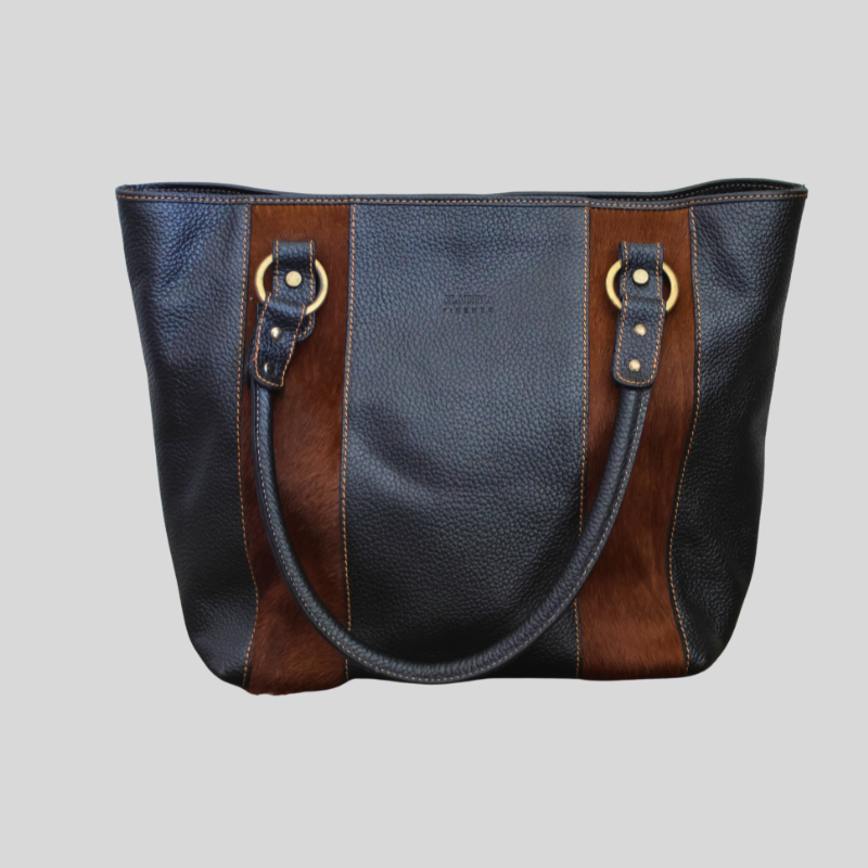 Claudia Firenze Black and Calf Hide Shoulder Bag