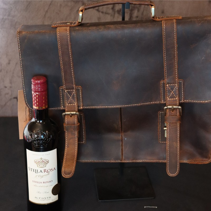 Beautiful Leather Messenger Bag Distressed Looking