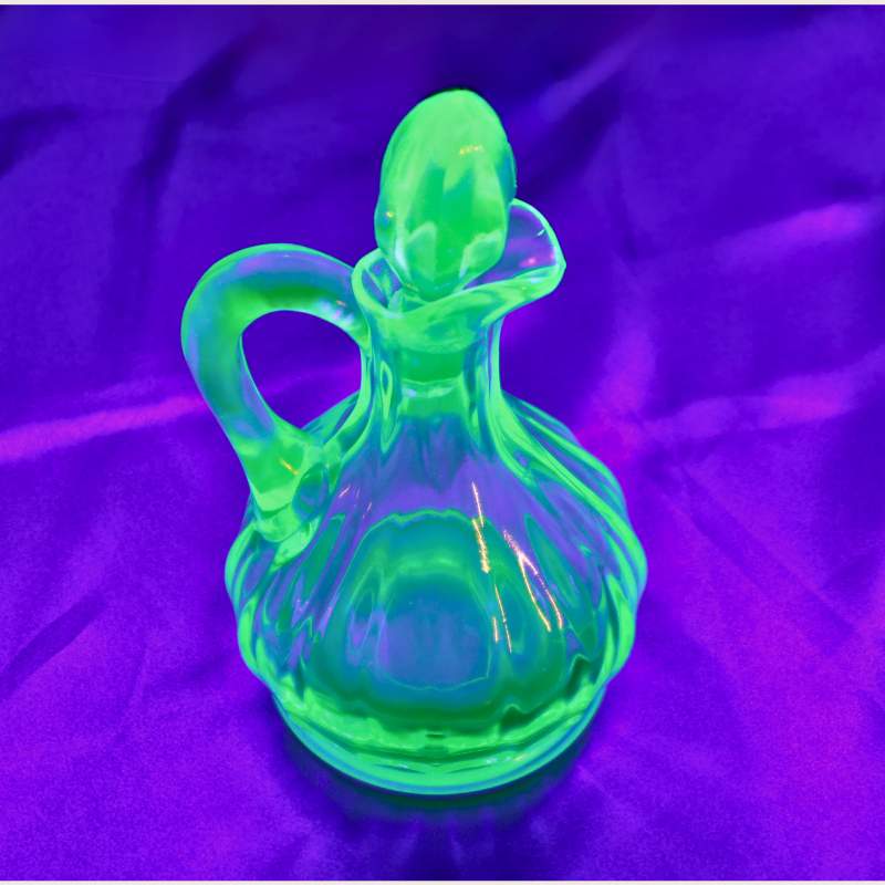 Uranium Glass Small Decanter with Stopper