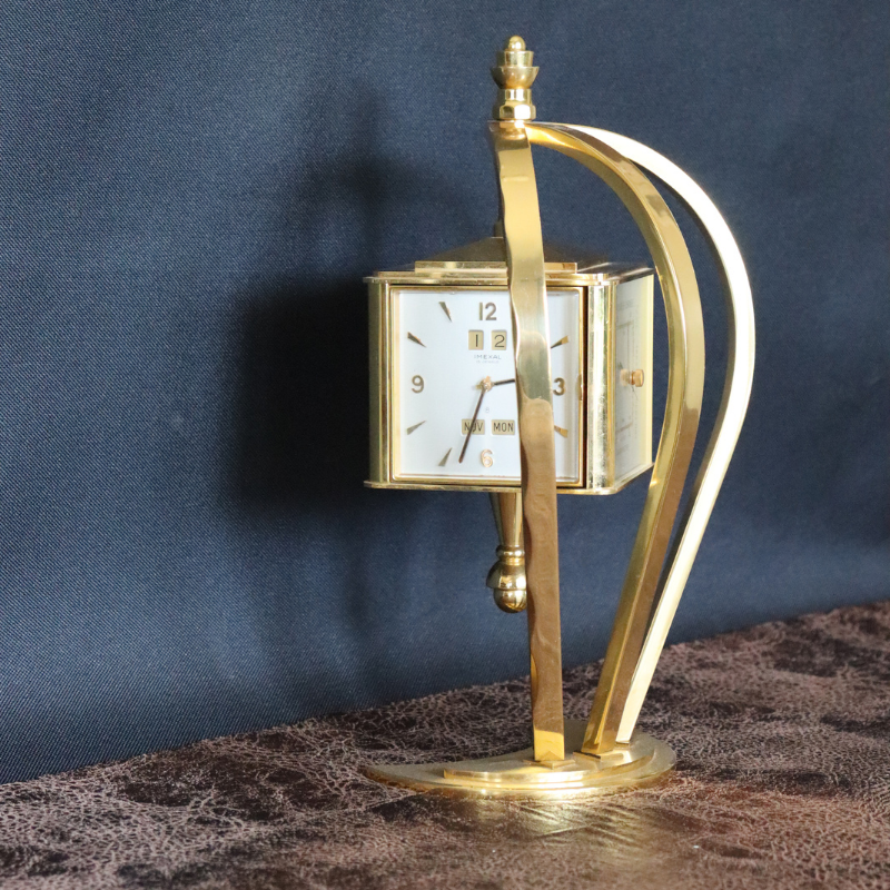 Vintage Gold IMEXAL Clock Barometer Thermometer Hydrometer Swiss Made Station