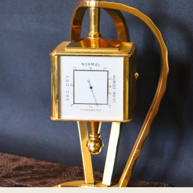 Vintage Gold IMEXAL Clock Barometer Thermometer Hydrometer Swiss Made Station