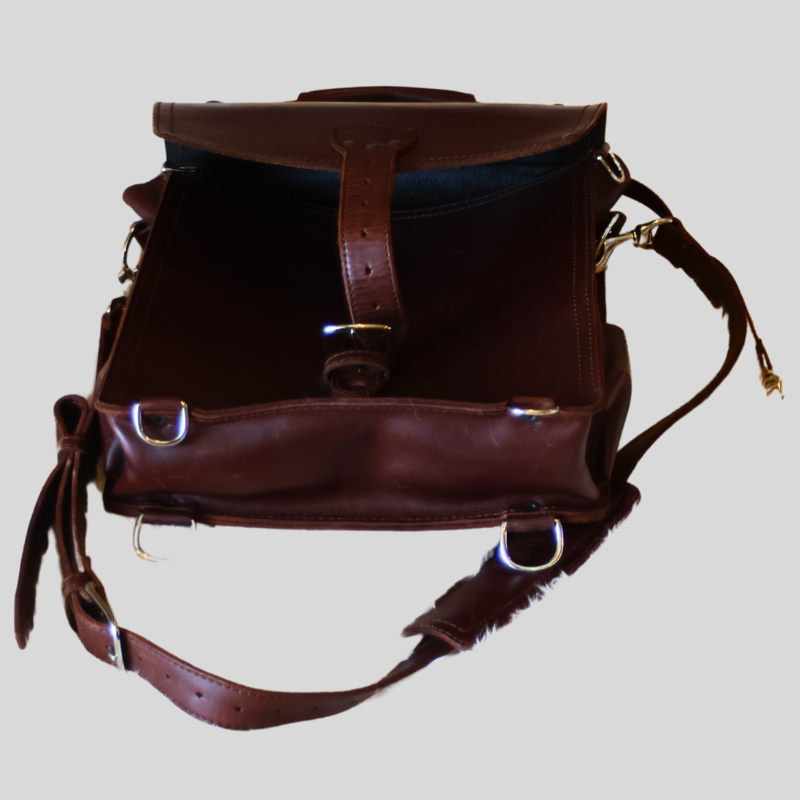 SLC Saddleback Leather 15"x13"x4" CROSSBODY SHOULDER MESSENGER BAG BACKPACK Chestnut