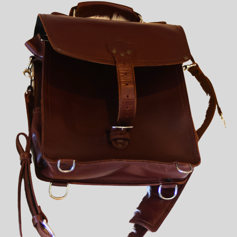 SLC Saddleback Leather 15"x13"x4" CROSSBODY SHOULDER MESSENGER BAG BACKPACK Chestnut