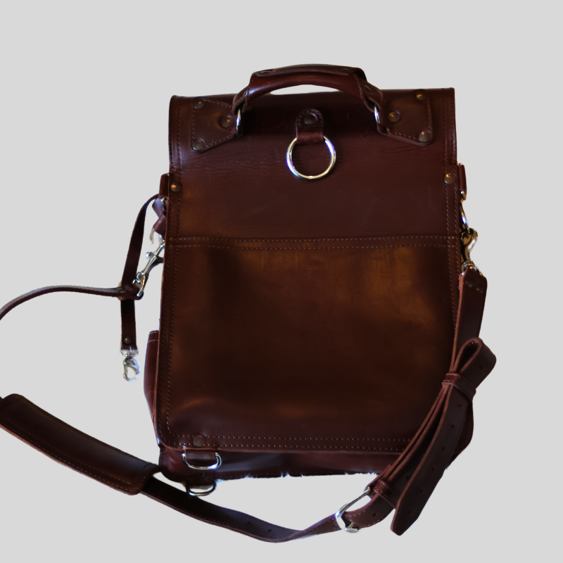 SLC Saddleback Leather 15"x13"x4" CROSSBODY SHOULDER MESSENGER BAG BACKPACK Chestnut