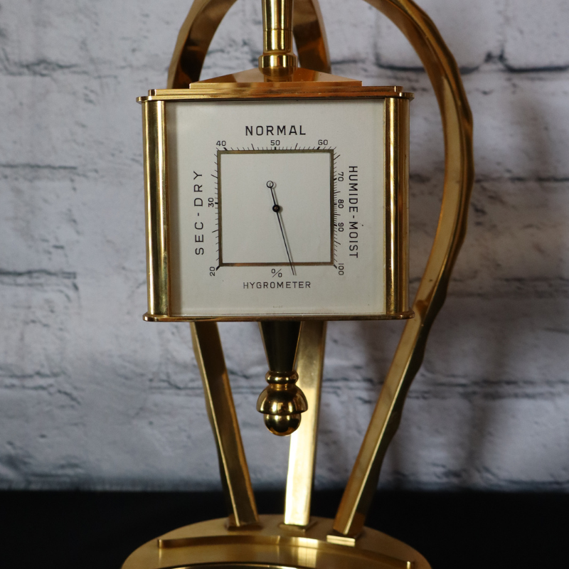 Vintage Gold IMEXAL Clock Barometer Thermometer Hydrometer Swiss Made Station