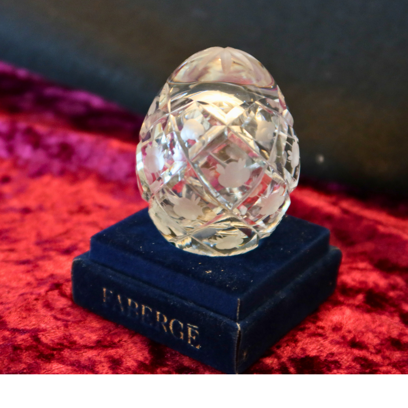 Faberge Crystal Egg for Display or Paperweight