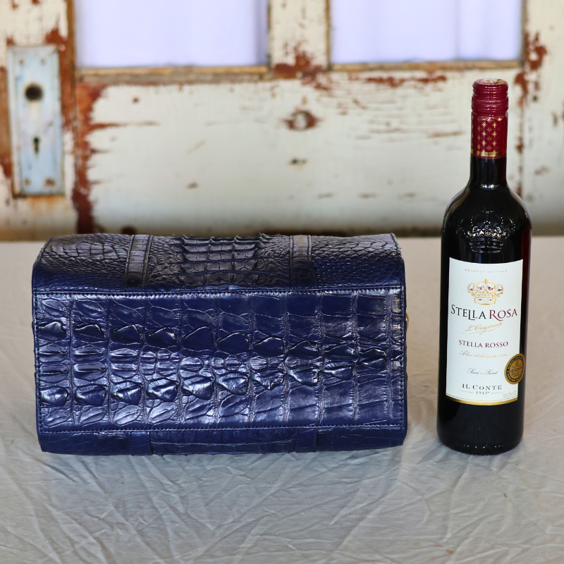 Grand Pelle Crocodile Leather Blue Purse*