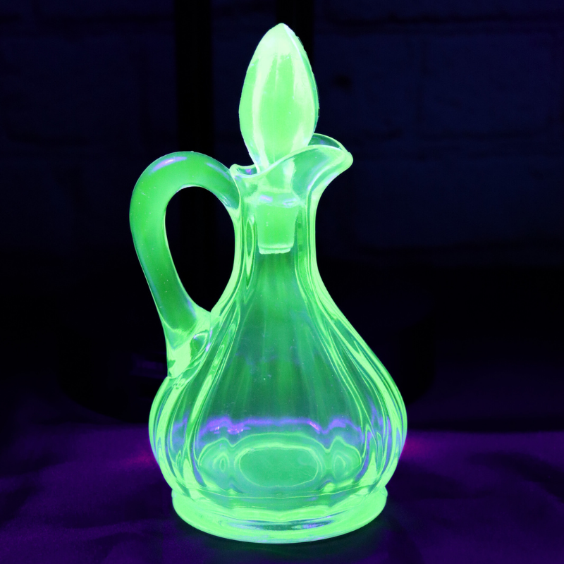 Uranium Glass Small Decanter with Stopper