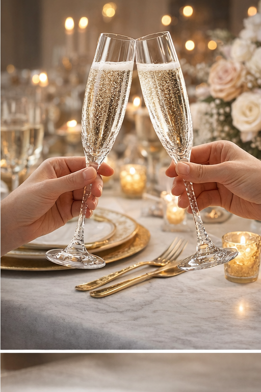 Fabergé Crystal Champagne Flutes – Set of 2 | Atelier Collection | Luxury Cut Crystal Glassware
