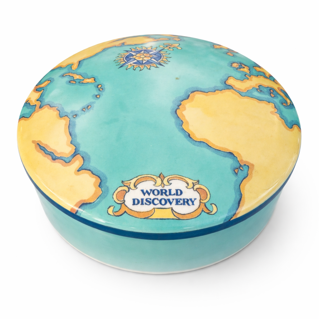 Tiffany & Co. World Discovery Porcelain Trinket Box – Tauk Exclusive France 2000 Vintage Collectible