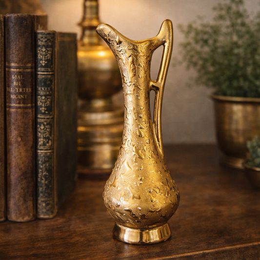 Vintage Bel-Terr China 22K Gold Finish Bud Vase | Mid Century Modern Decor